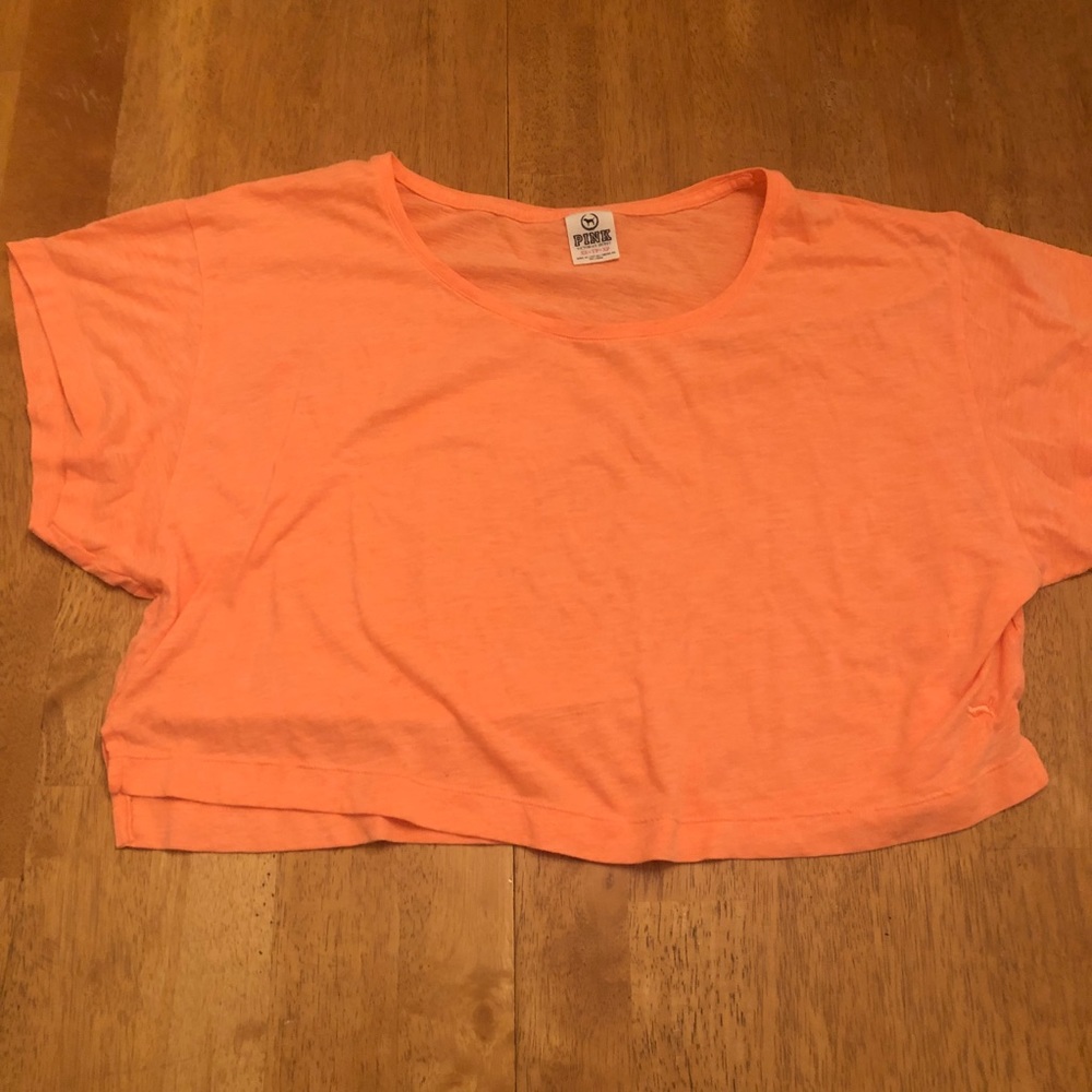 Pink cropped lightweight top very good cond Sz S